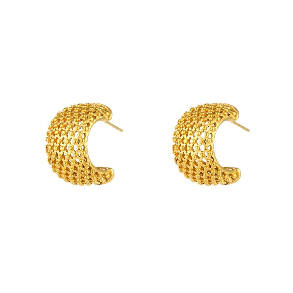 Textured Gold Huggie Earrings