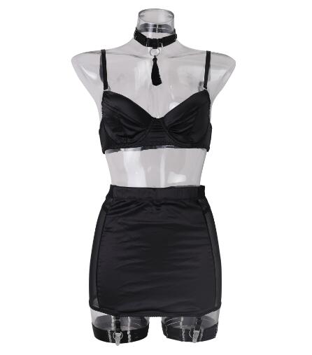 Satin Ruched Mini Skirt with Slit