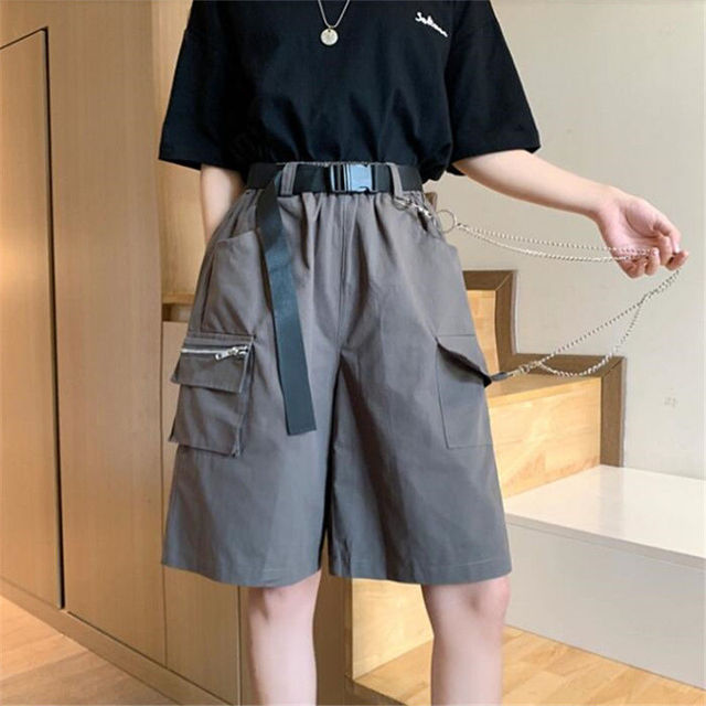 Belted Cargo Bermuda Shorts