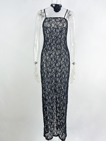 Sheer Lace Maxi Dress