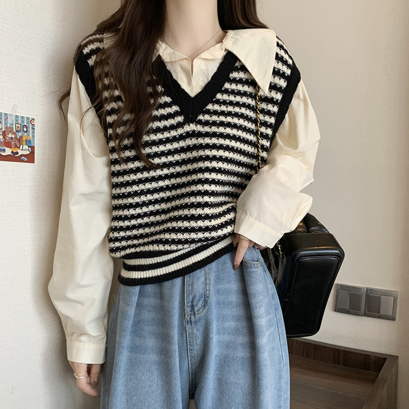 Chiffon Shirt & Vest Co-ord Set