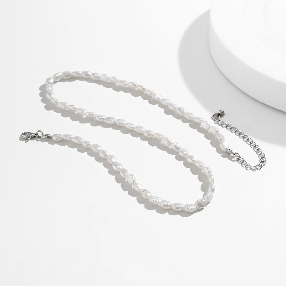 Faux Pearl Beaded Choker Necklace