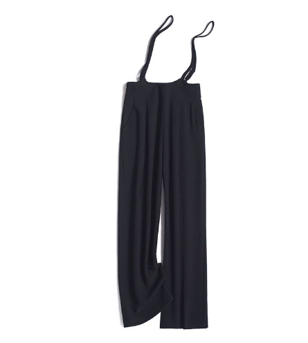 Ruffle-Sleeve Top & Suspender Wide-Leg Pants Co-ord Set