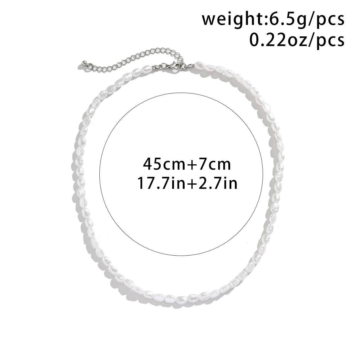 Faux Pearl Beaded Choker Necklace