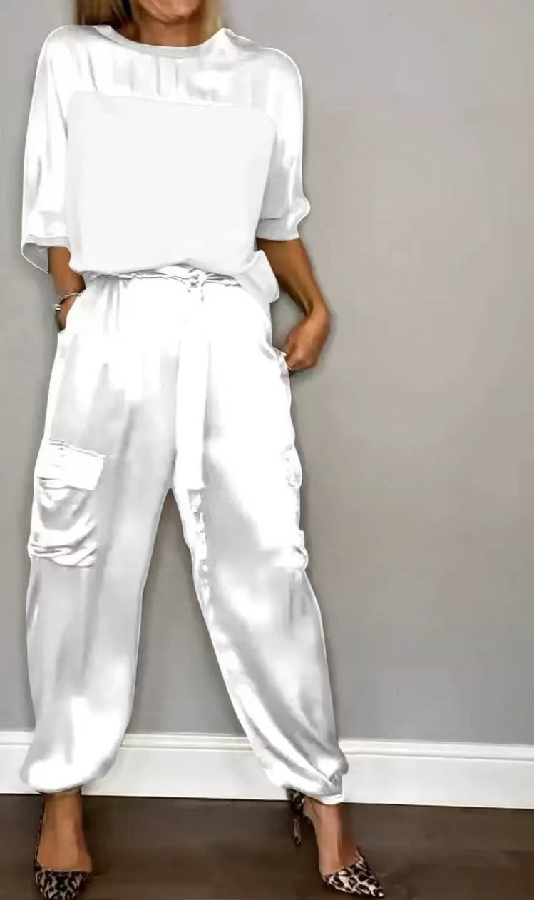 Satin Top & Cargo Trousers Co-ord Set
