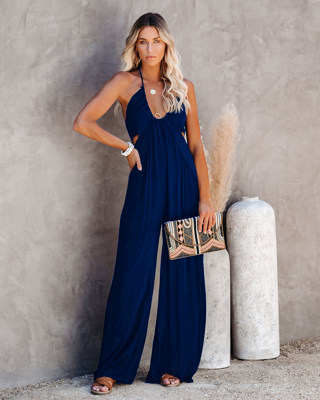 Backless Cami Wide-Leg Jumpsuit