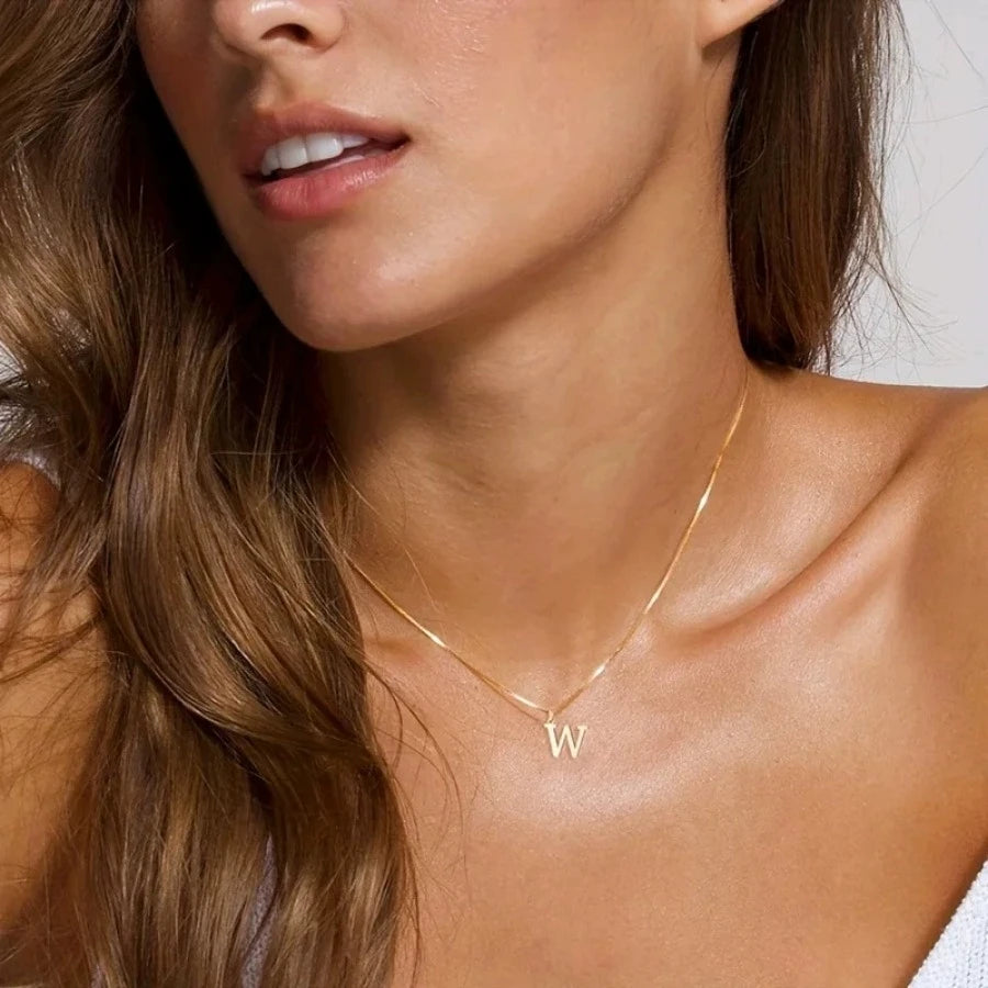 A–Z Initial Necklace – 18K Gold-Plated Stainless Steel