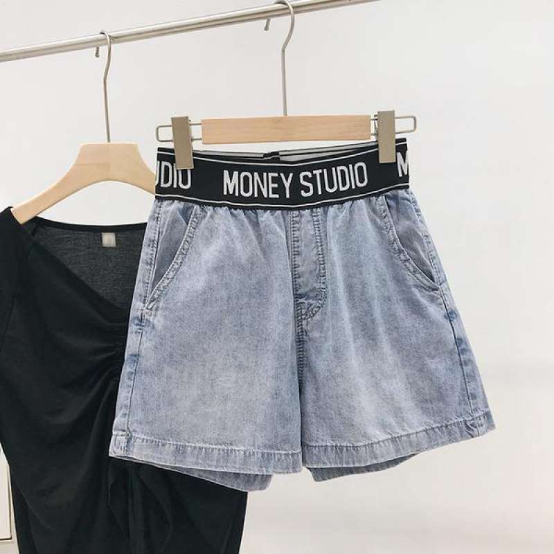 High-Waist Wide-Leg Denim Shorts