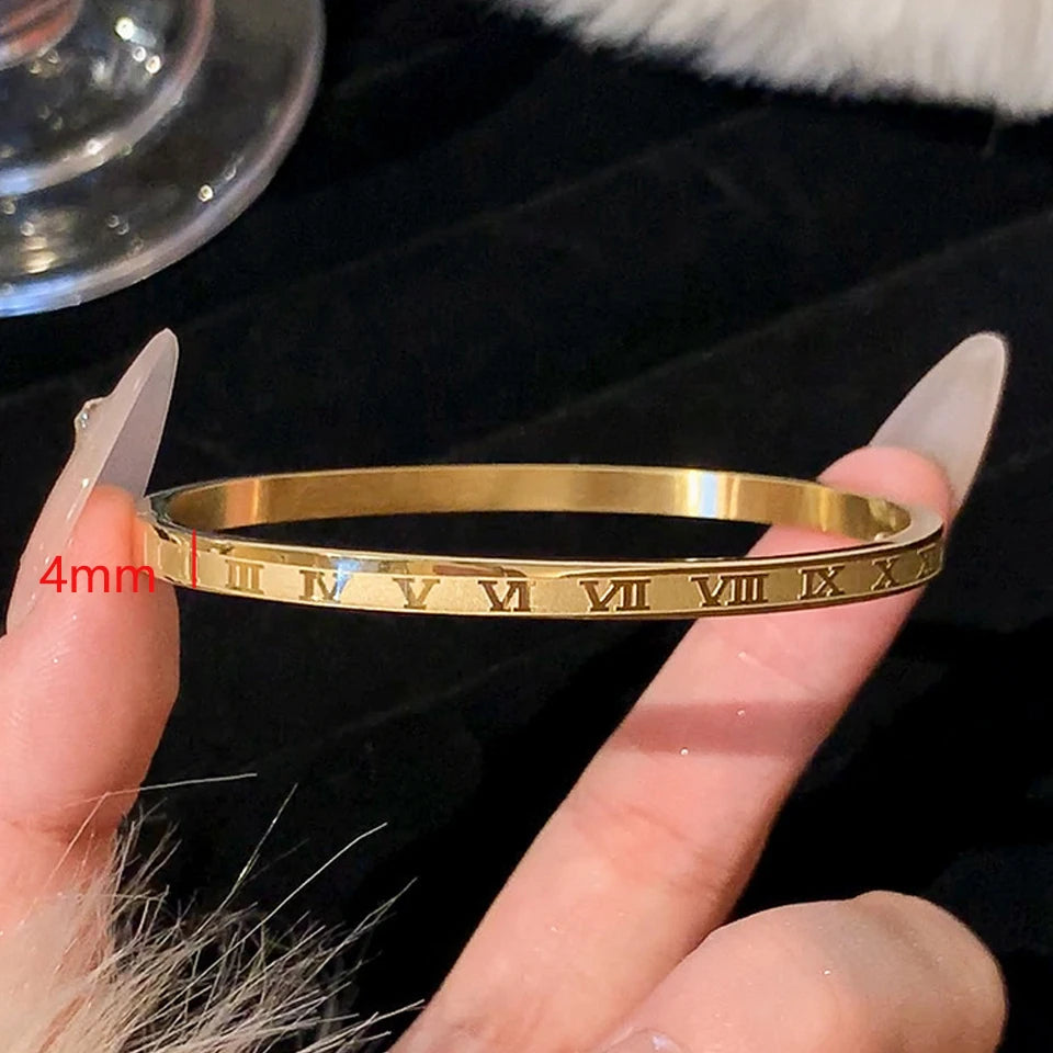 Stackable Zirconia Stainless Steel Bangles – Single or 5-Piece Set