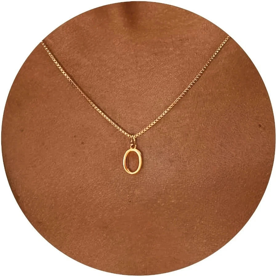 A–Z Initial Necklace – 18K Gold-Plated Stainless Steel