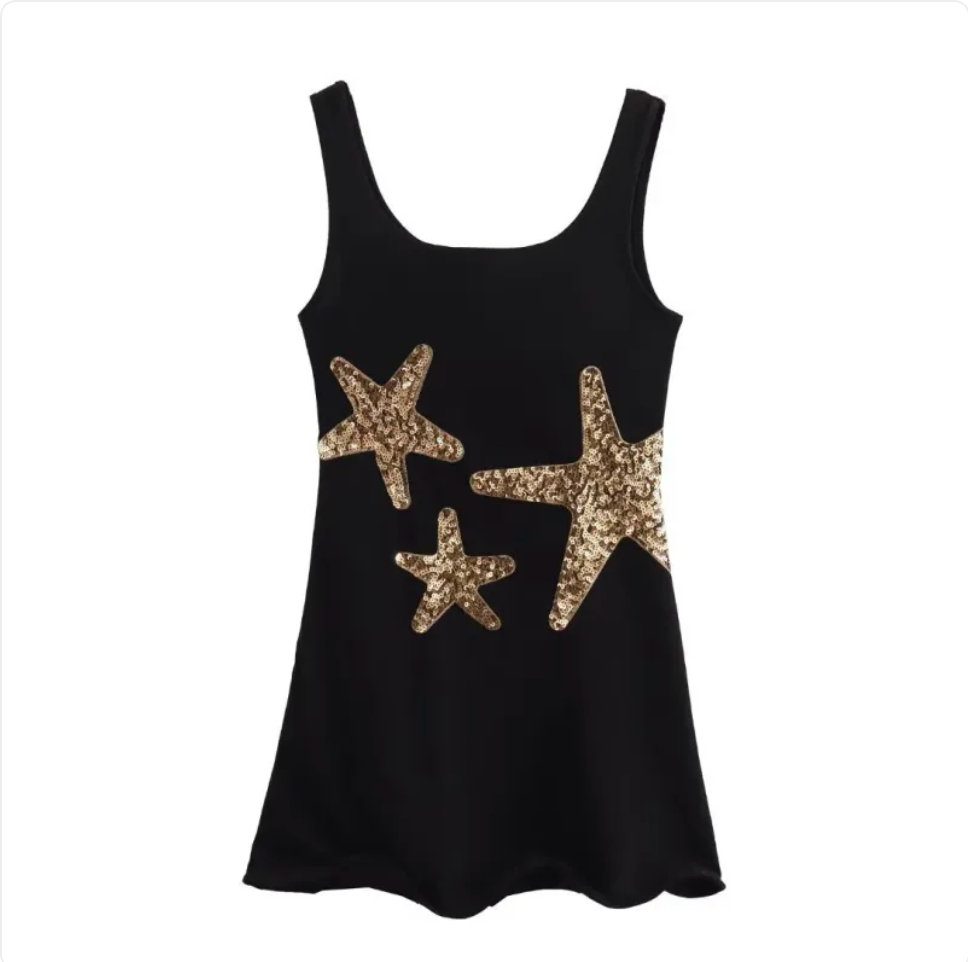 Sequin Starfish Tank Mini Dress