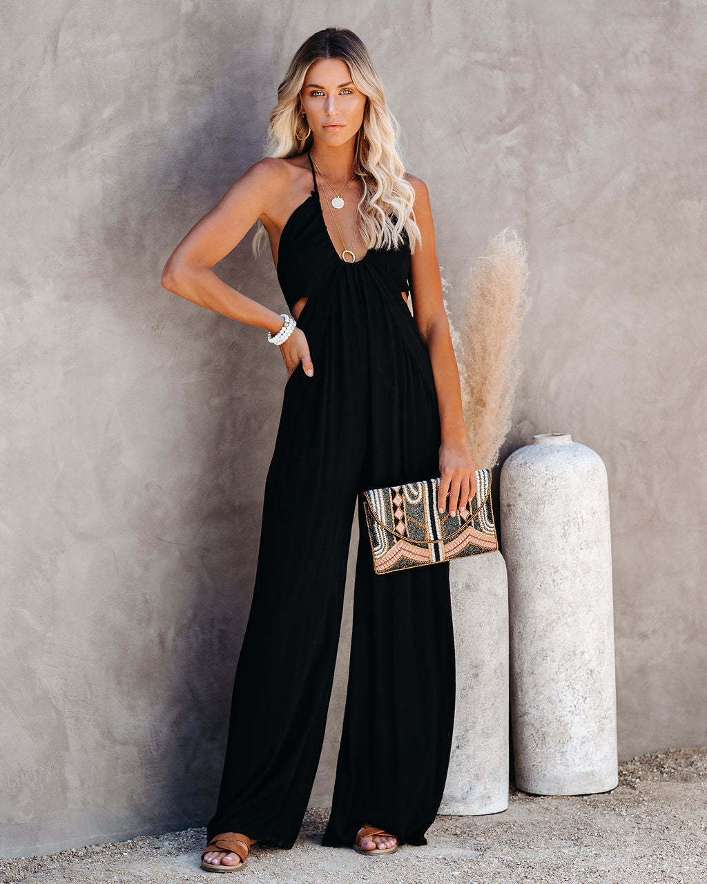 Backless Cami Wide-Leg Jumpsuit