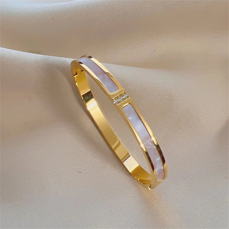 Stackable Zirconia Stainless Steel Bangles – Single or 5-Piece Set