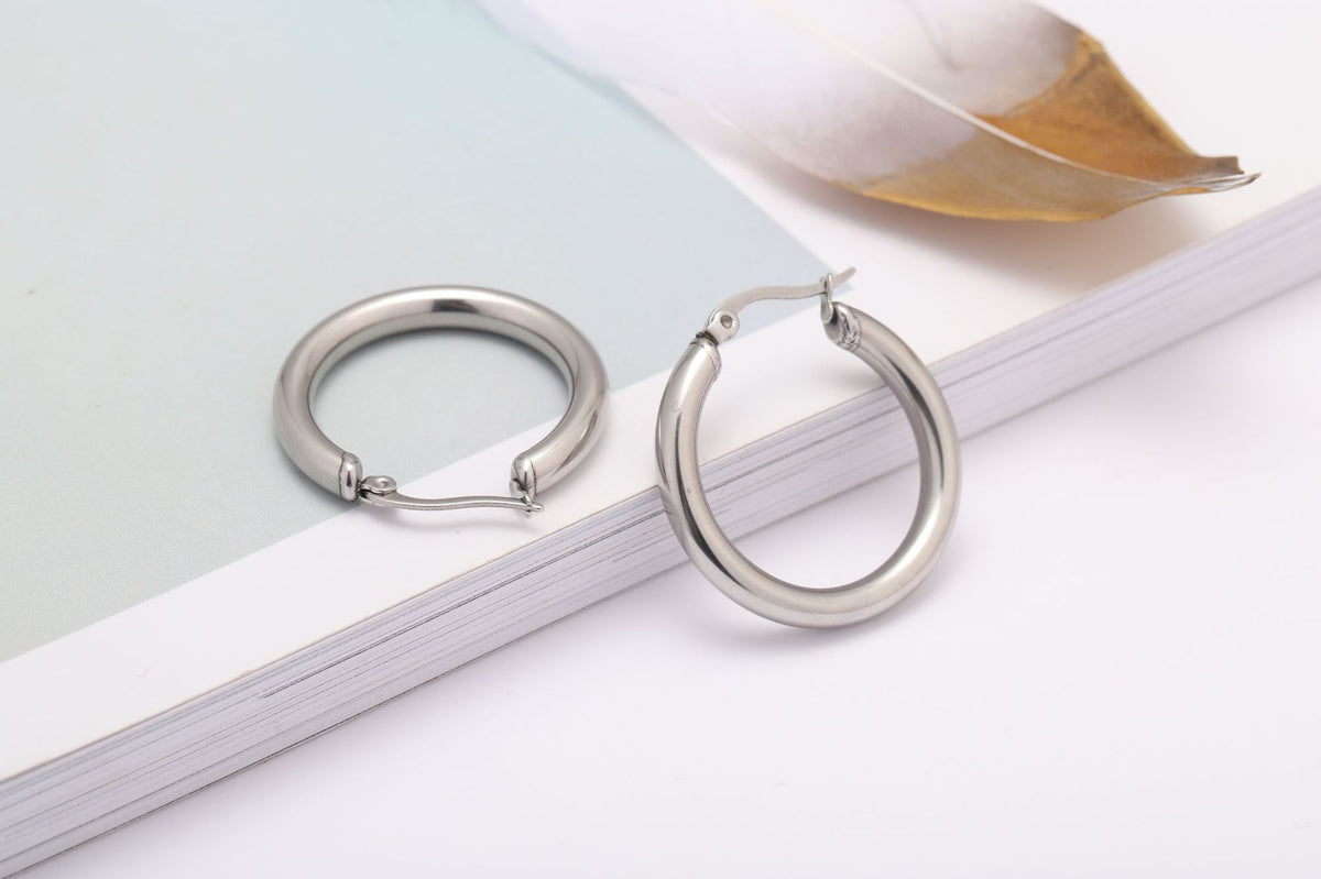 Chunky Hollow Hoop Earrings