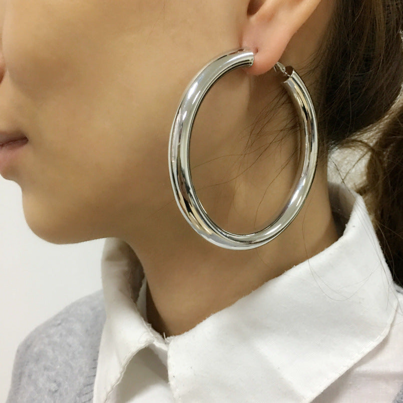 Chunky Hollow Hoop Earrings