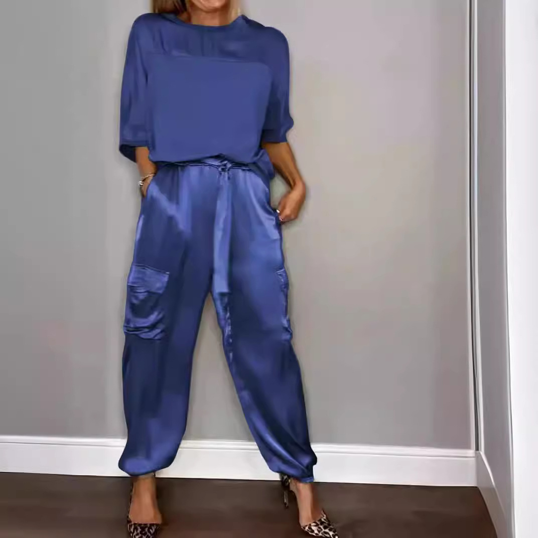 Satin Top & Cargo Trousers Co-ord Set