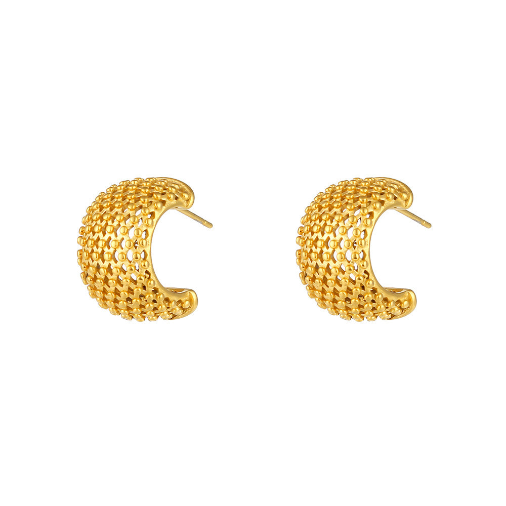 Textured Gold Huggie Earrings