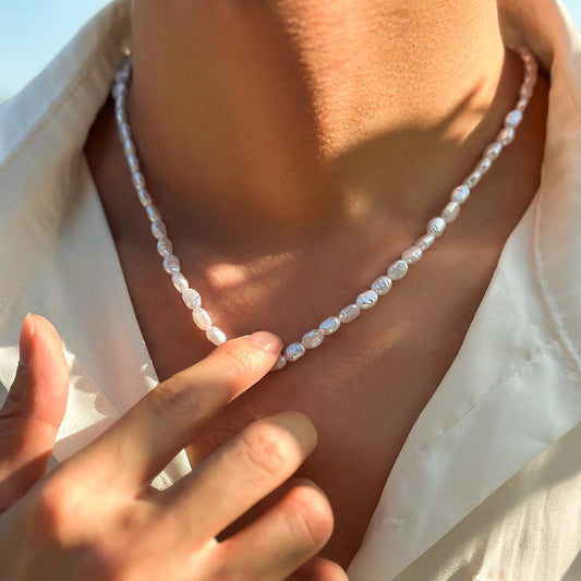 Faux Pearl Beaded Choker Necklace
