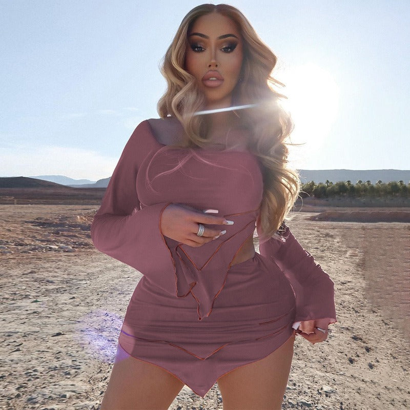 Off-Shoulder Top & Skirt Co-ord Set