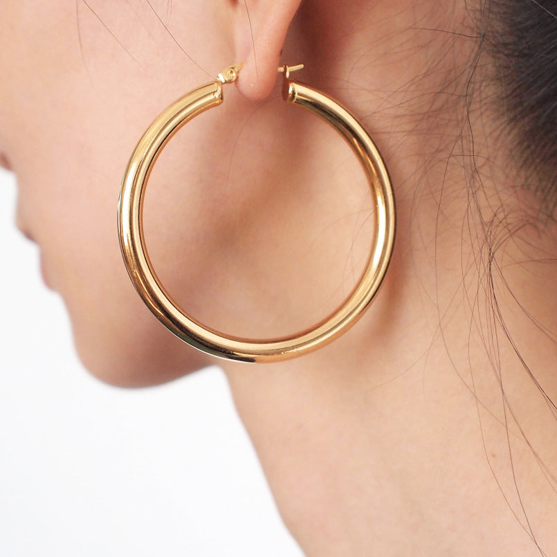 Chunky Hollow Hoop Earrings