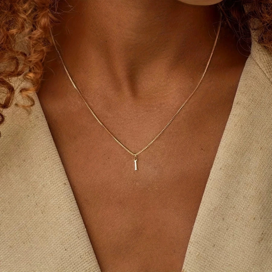 A–Z Initial Necklace – 18K Gold-Plated Stainless Steel