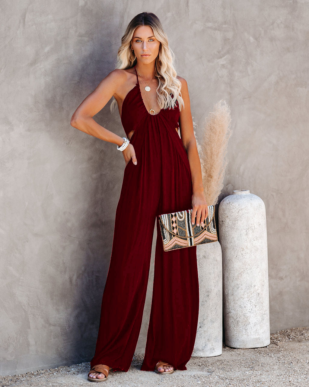 Backless Cami Wide-Leg Jumpsuit
