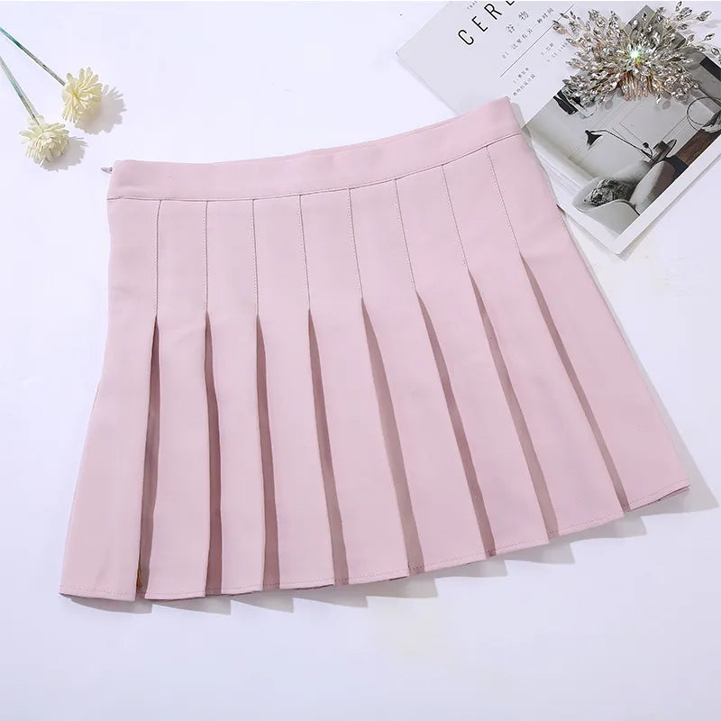 Pleated Tennis Mini Skirt with Built-In Shorts