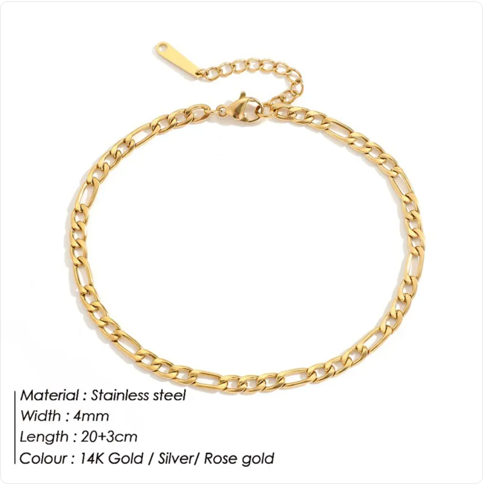Stainless Steel Figaro Anklet