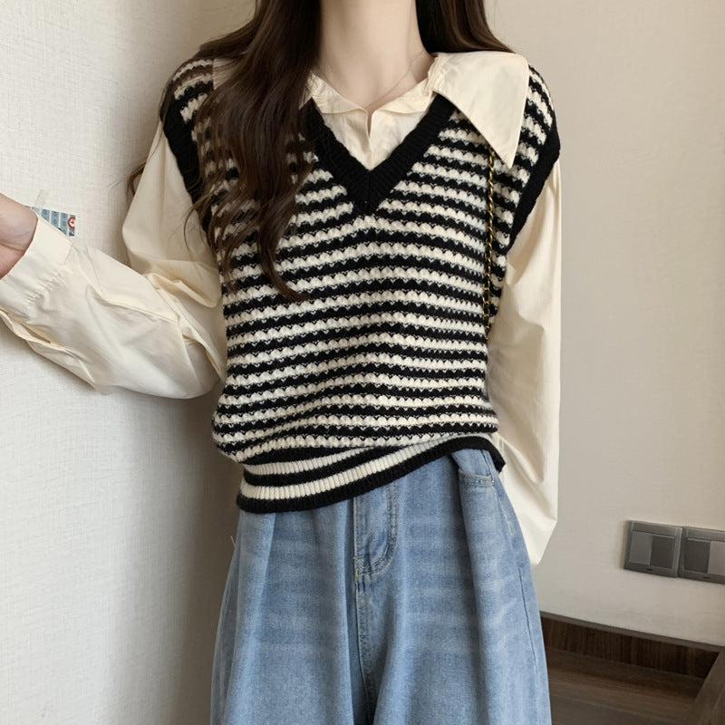 Chiffon Shirt & Vest Co-ord Set