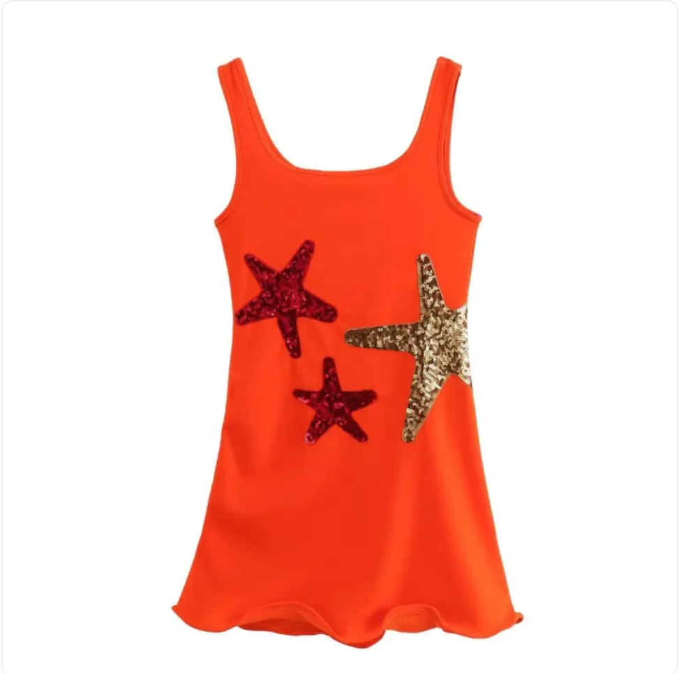 Sequin Starfish Tank Mini Dress