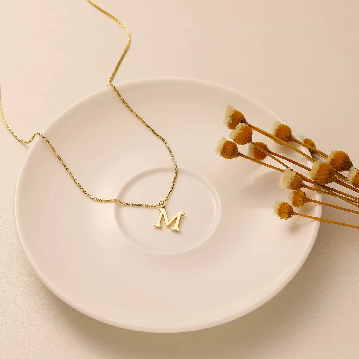 A–Z Initial Necklace – 18K Gold-Plated Stainless Steel