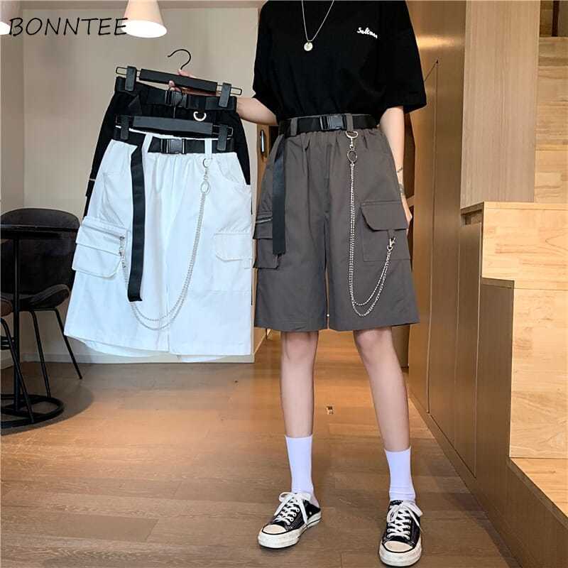 Belted Cargo Bermuda Shorts
