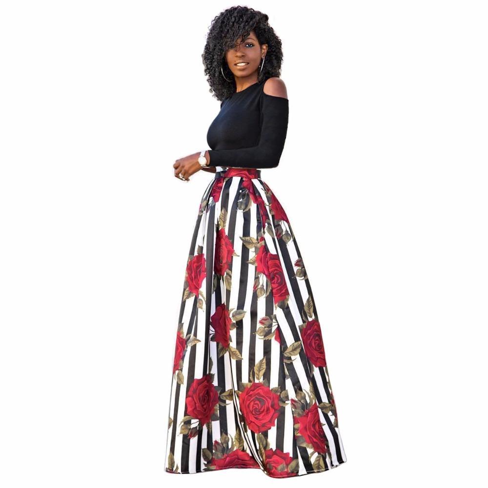 Cold-Shoulder Top & Floral Maxi Skirt Co-ord Set
