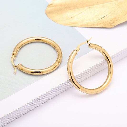 Chunky Hollow Hoop Earrings