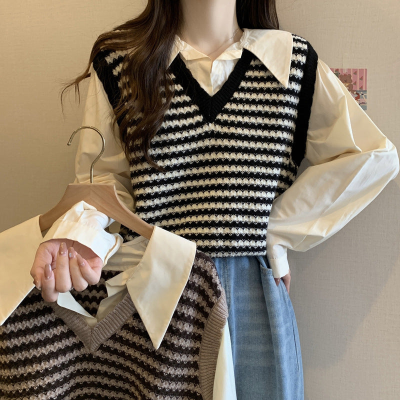 Chiffon Shirt & Vest Co-ord Set