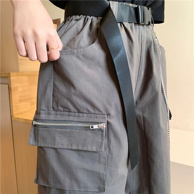 Belted Cargo Bermuda Shorts