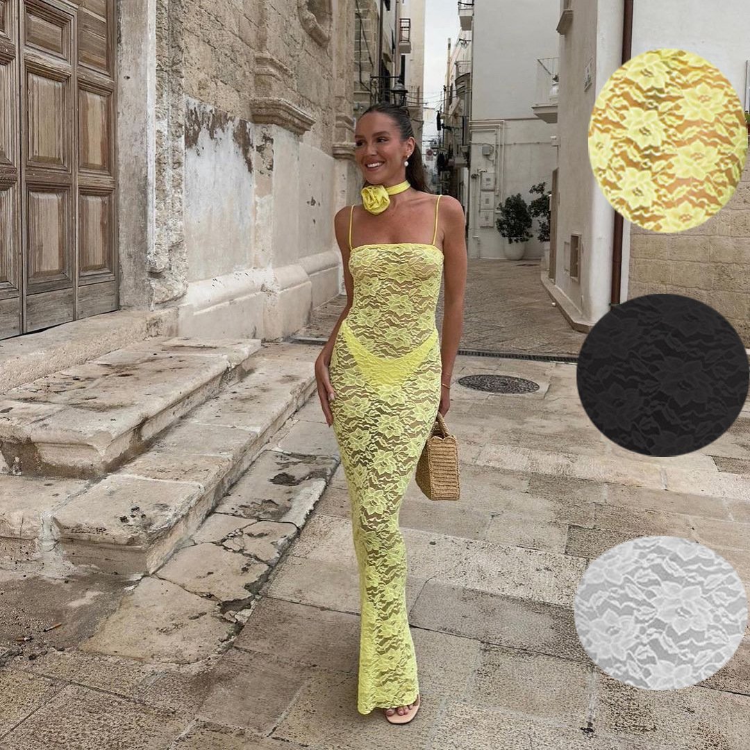 Sheer Lace Maxi Dress
