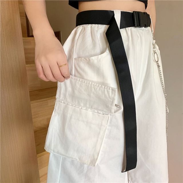 Belted Cargo Bermuda Shorts