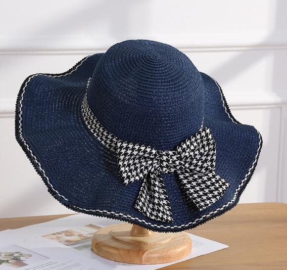 Bow Wide-Brim Straw Sun Hat