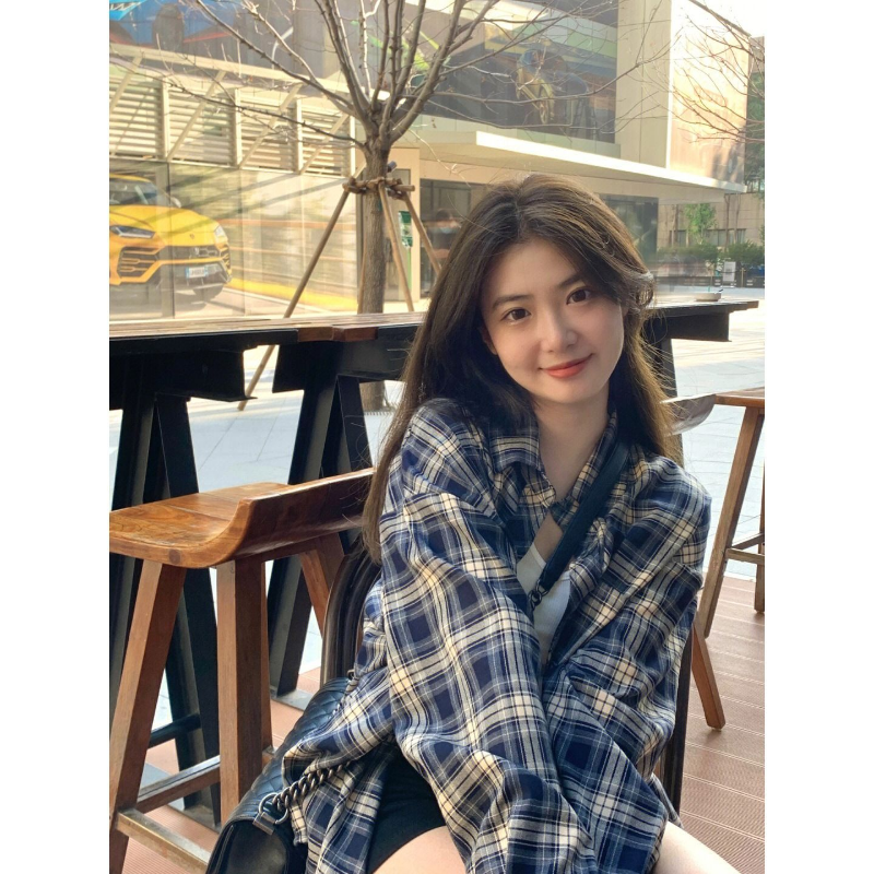 Oversized Plaid Long Shirt Jacket