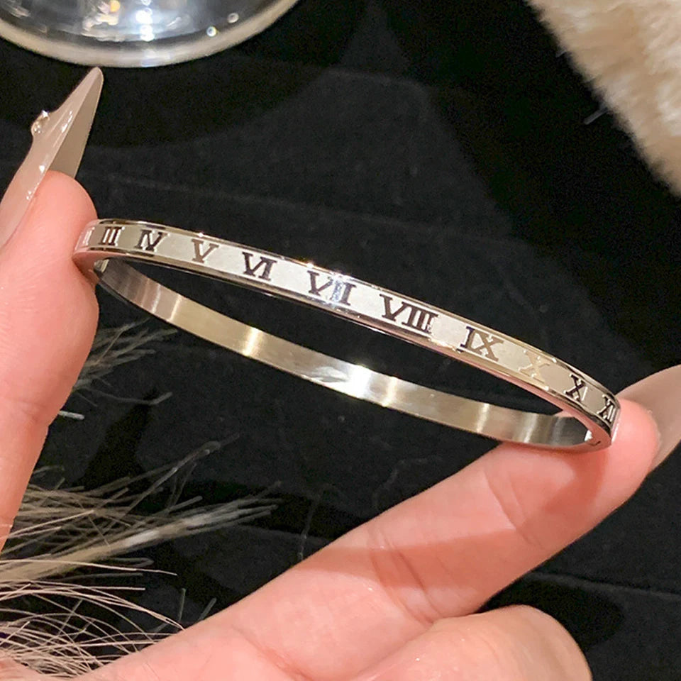 Stackable Zirconia Stainless Steel Bangles – Single or 5-Piece Set