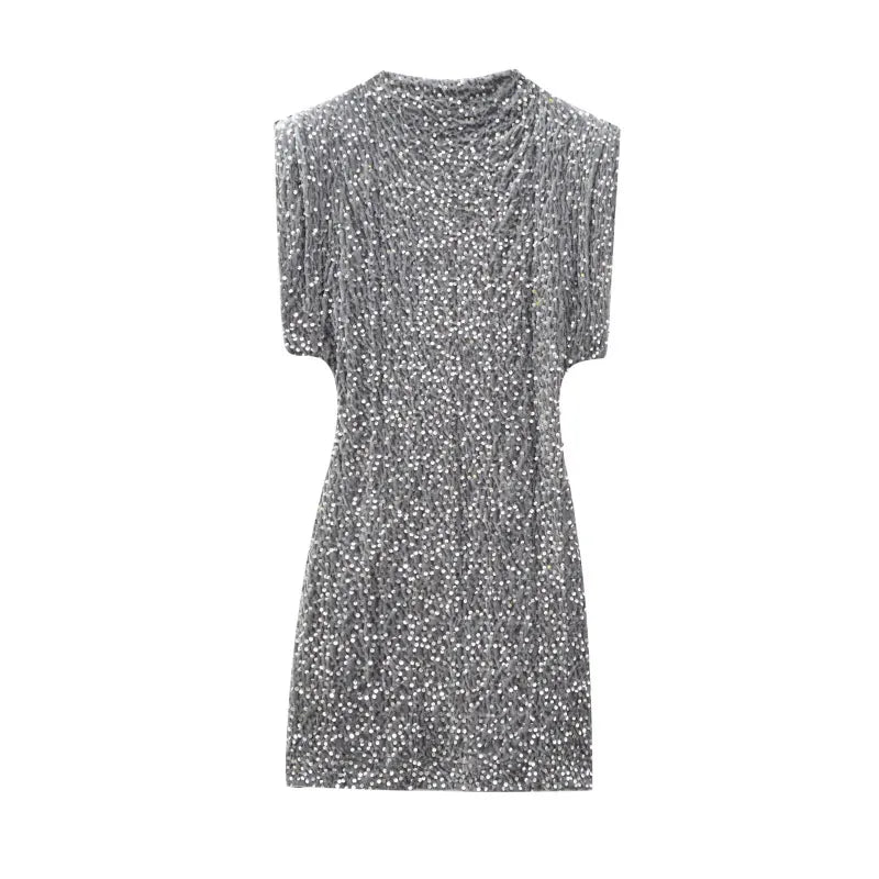 Sleeveless Beaded Mini Dress