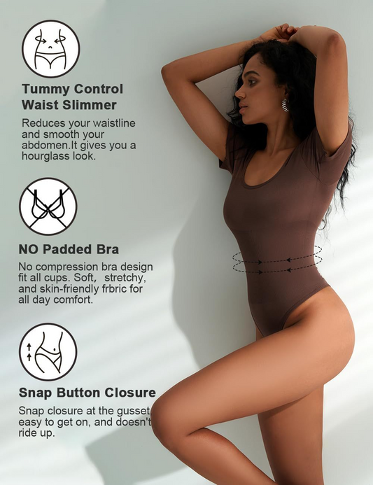 Seamless Short-Sleeve Shaping Bodysuit