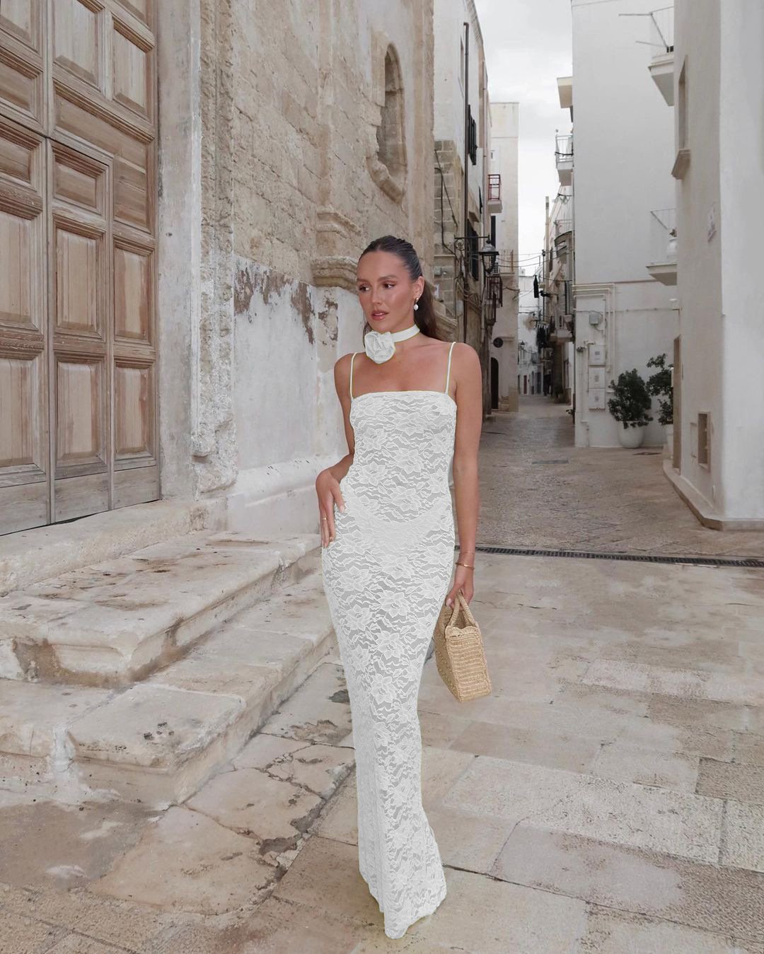Sheer Lace Maxi Dress
