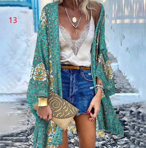 Paisley Print Boho Kimono - size chart