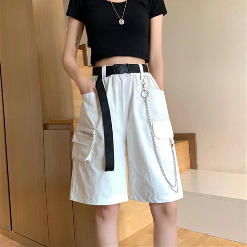 Belted Cargo Bermuda Shorts
