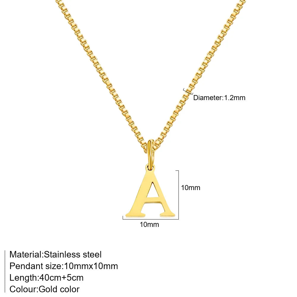 A–Z Initial Necklace – 18K Gold-Plated Stainless Steel